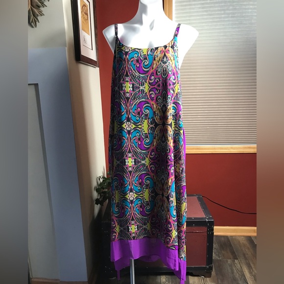 Lane Bryant Dresses & Skirts - 🏇Lane Bryant Colorful Paisley Dress with Purple Accents